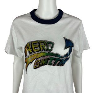 Vintage 80s Aerosmith Tee Unisex Small Glitter Iron On Screen Stars Graphic T Sh